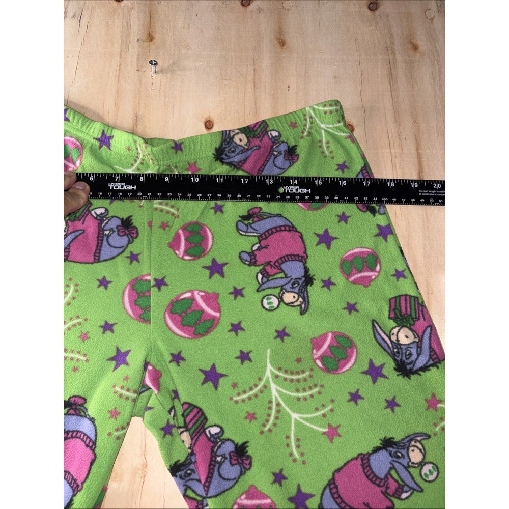 Disney Eeyore Fleece Lounge Pants Green Purple Holiday Pajamas Womens Medium - Picture 3 of 4